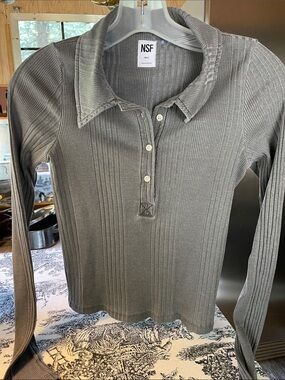 NSF dark gray polo size small